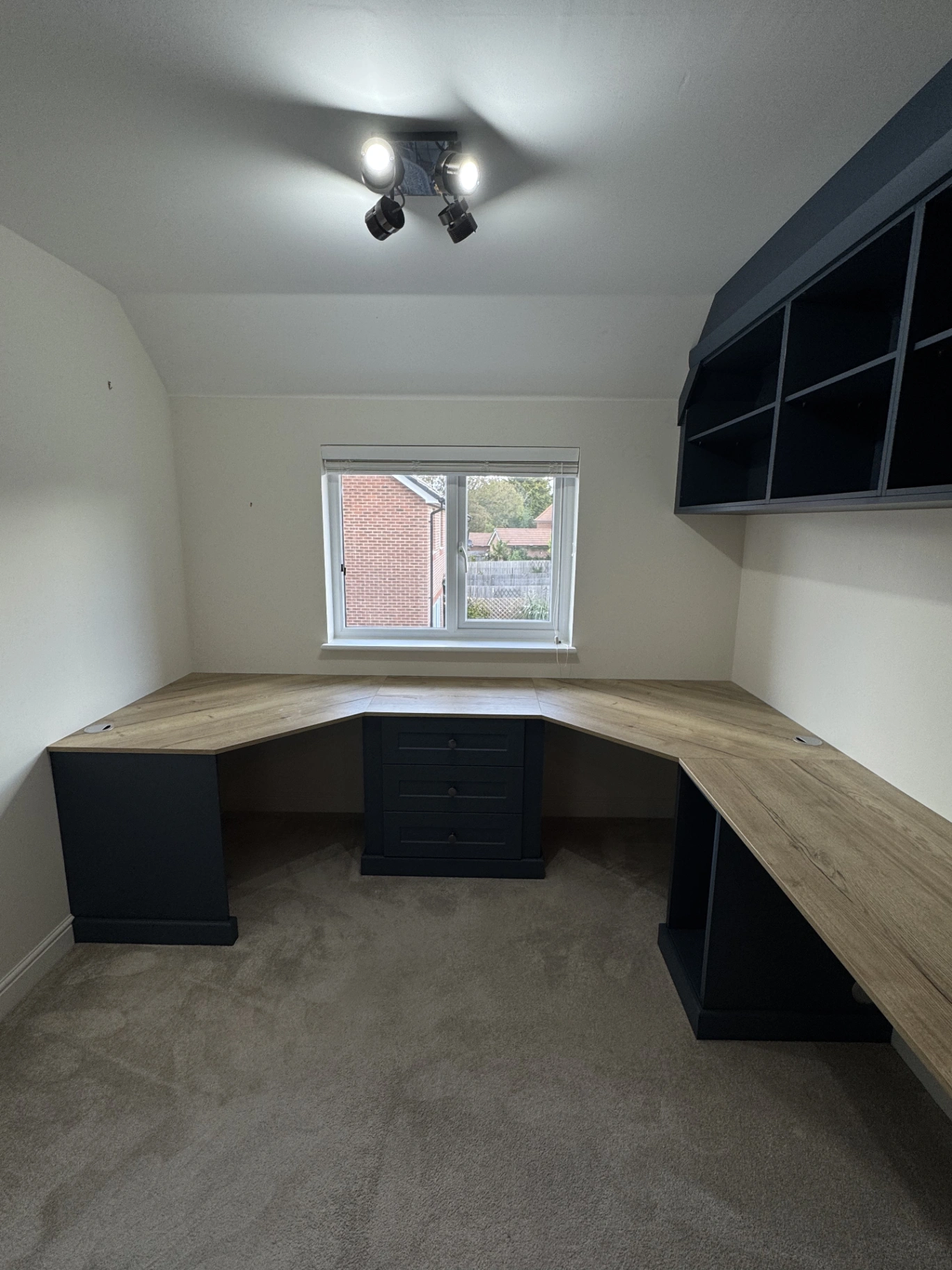 Navy corner home office