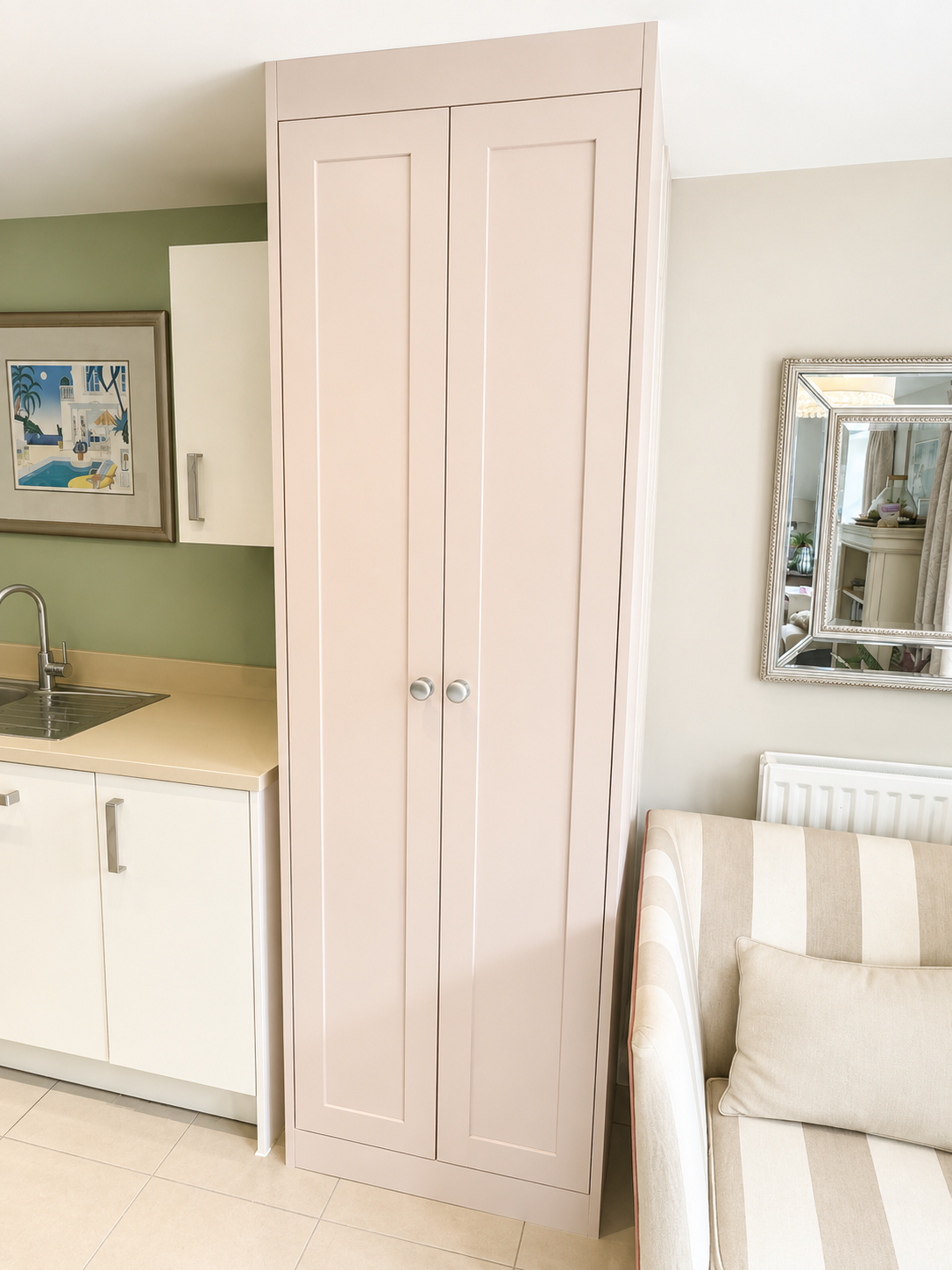 Bespoke blush pink larder